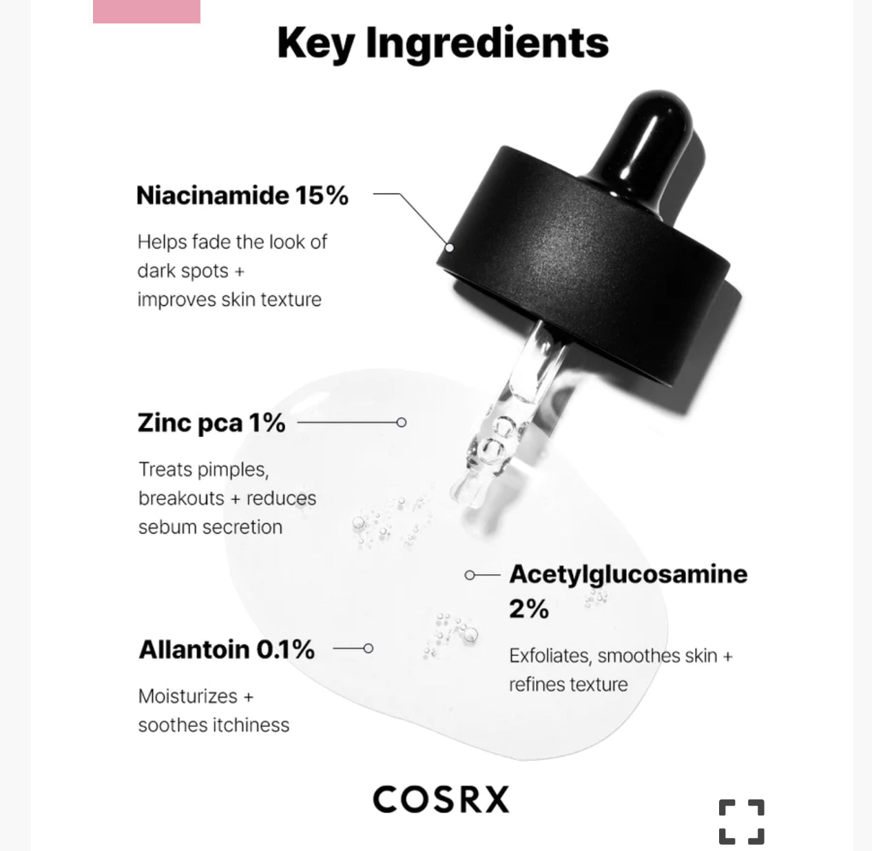 COSRX Sérum anti-pores dilatés The niacinamide 15