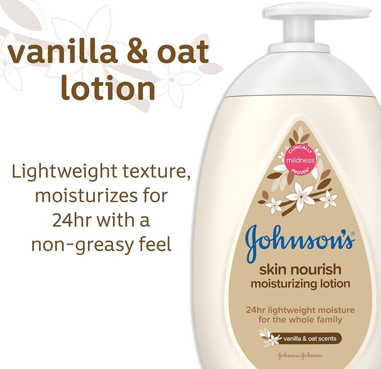 JOHNSONS Lait de corps hydratant à la vanille et avoine