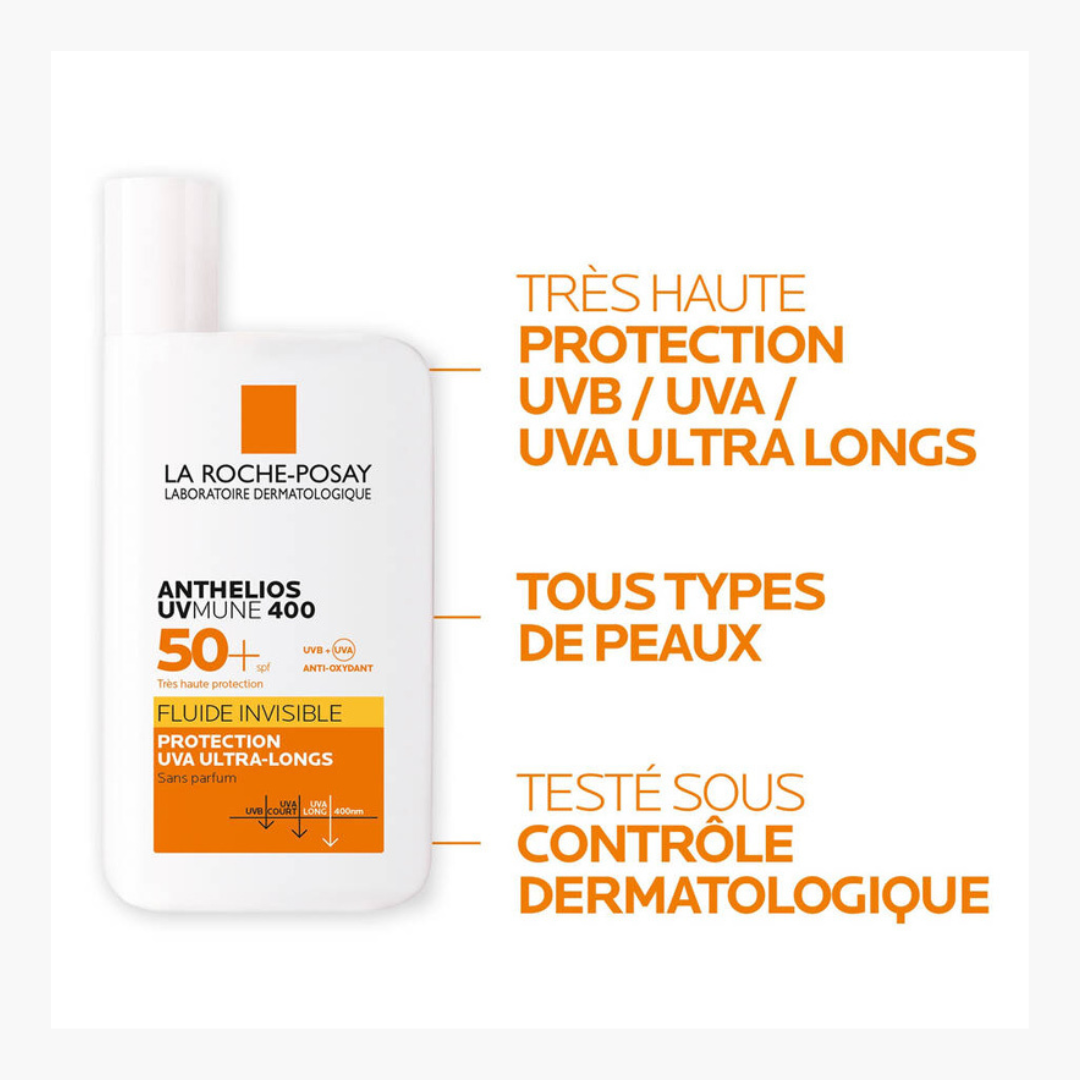 LA ROCHE-POSAY Fluide invisible Spf 50+ Anthelios UVMUNE 400 Sans parfum