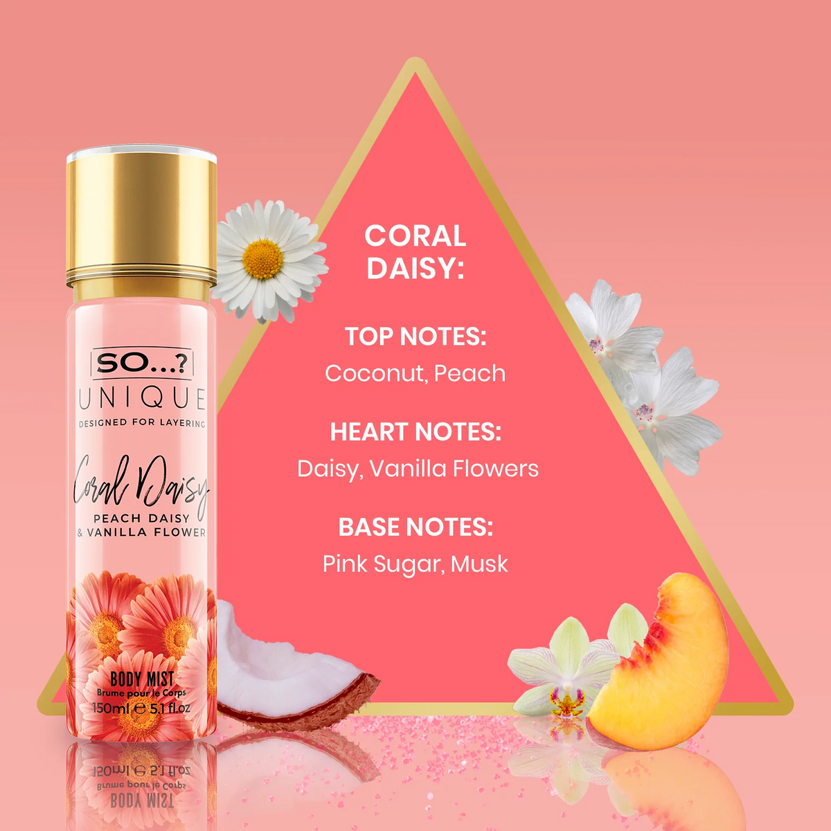 SO UNIQUE Brume de parfum corps & cheveux Sweet Pea