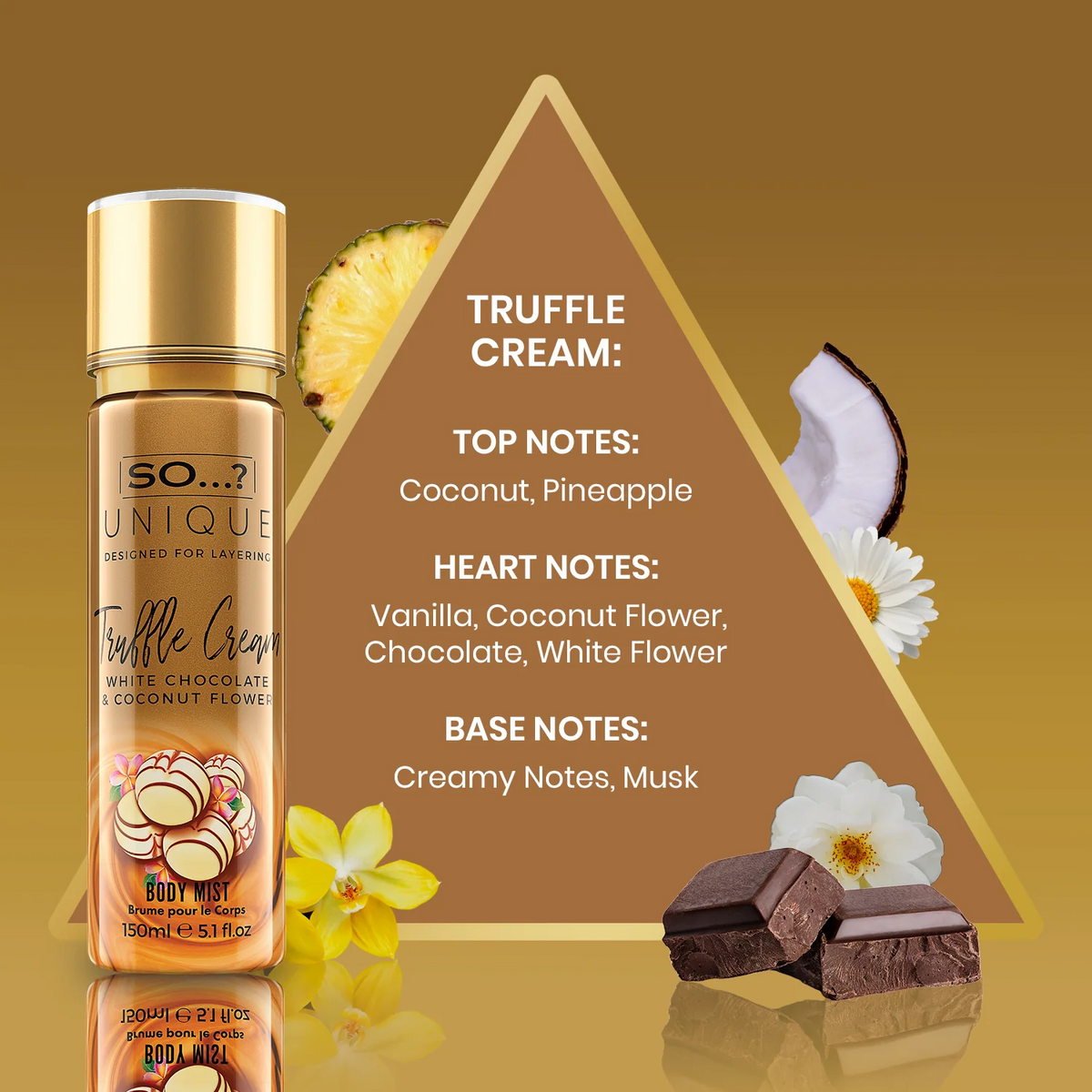 SO UNIQUE Brume de parfum corps & cheveux Truffle Cream