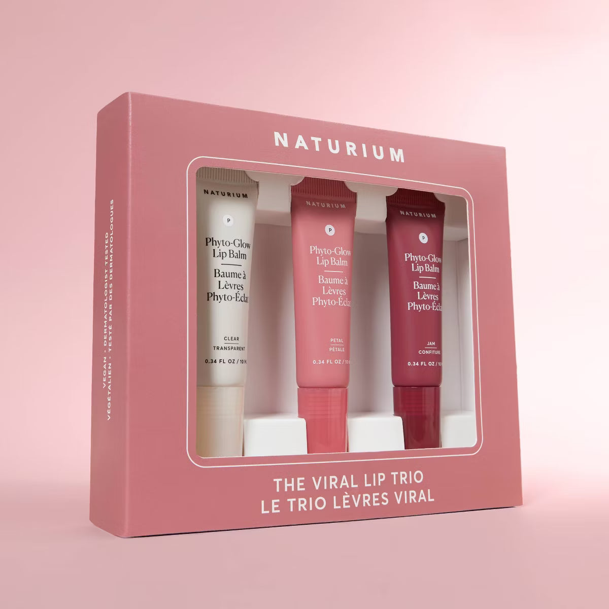 NATURIUM. Coffret de Gloss/ baume à lèvres Viral Lip Trio
