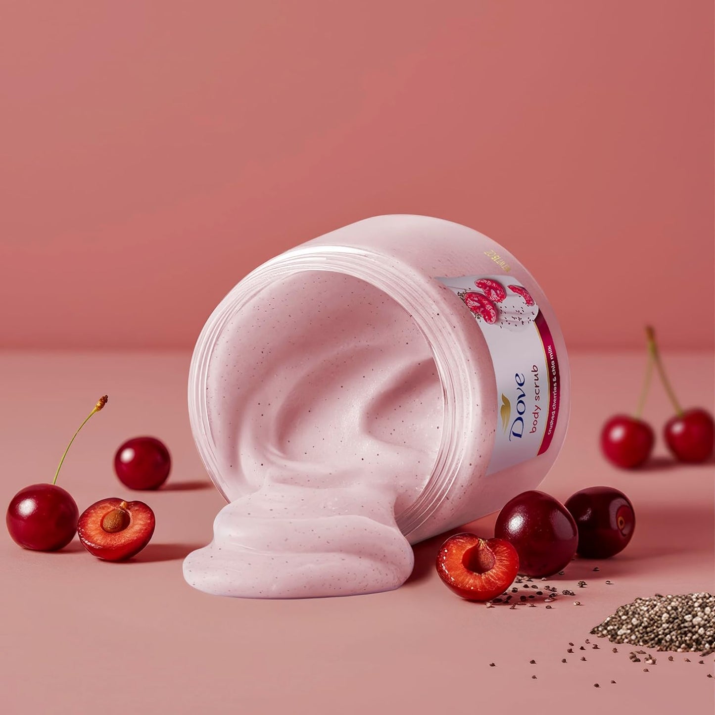 DOVE Gommage corporel exfoliant hydratant Cerises & Lait de Chia