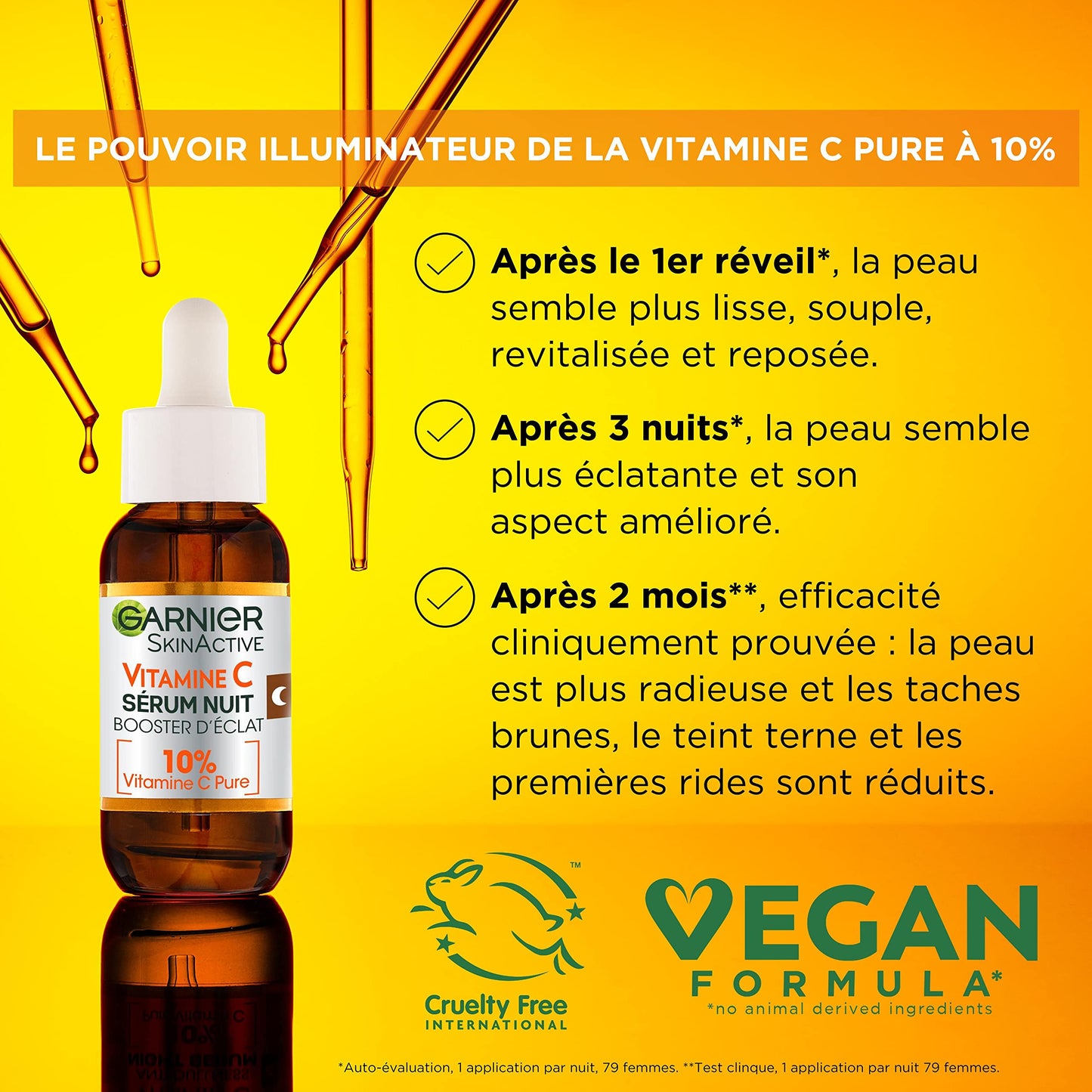 GARNIER Sérum de nuit anti-tâches éclat à la vitamine C