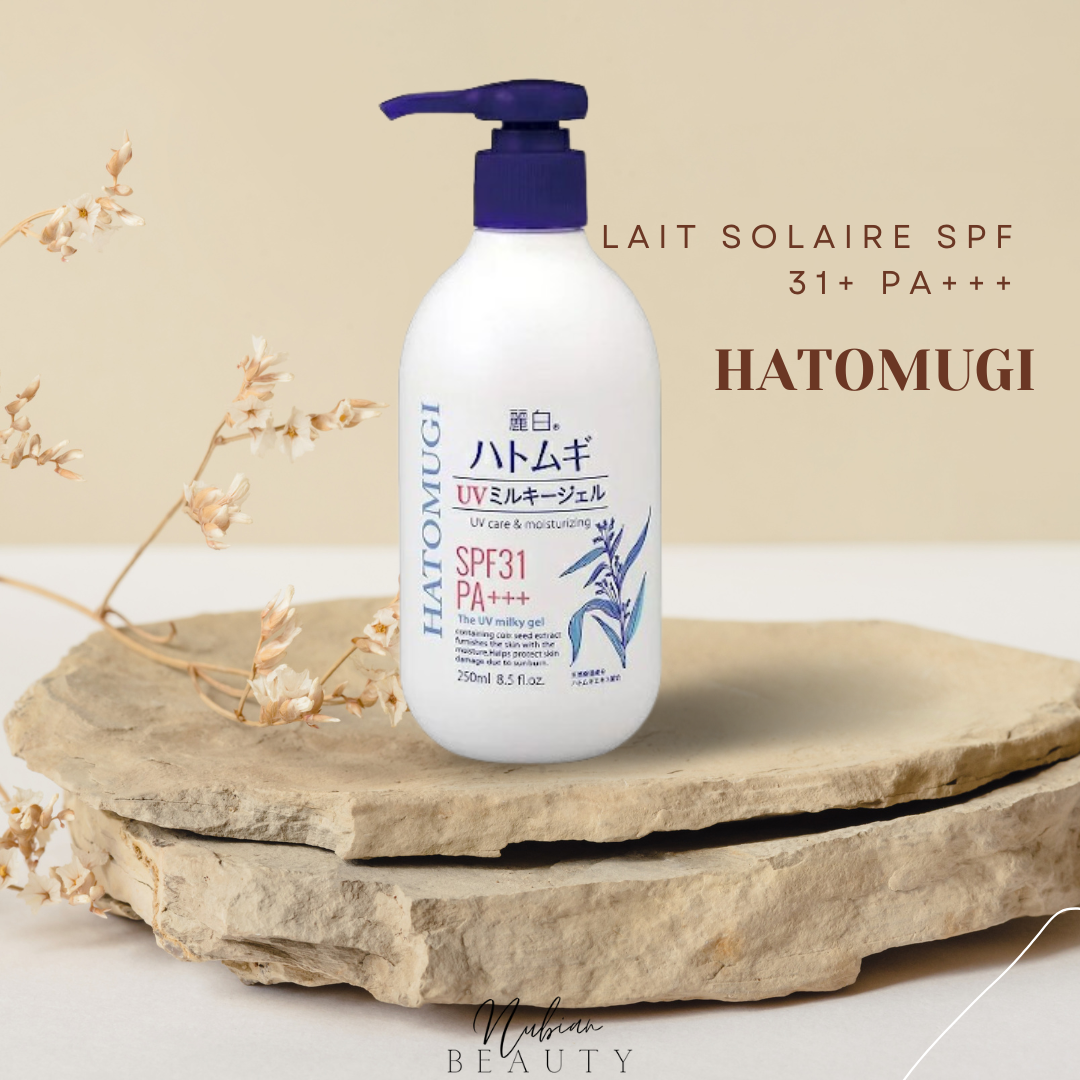 HATOMUGI Lait hydratant solaire SPF31+ PA+++ pour Visage & Corps