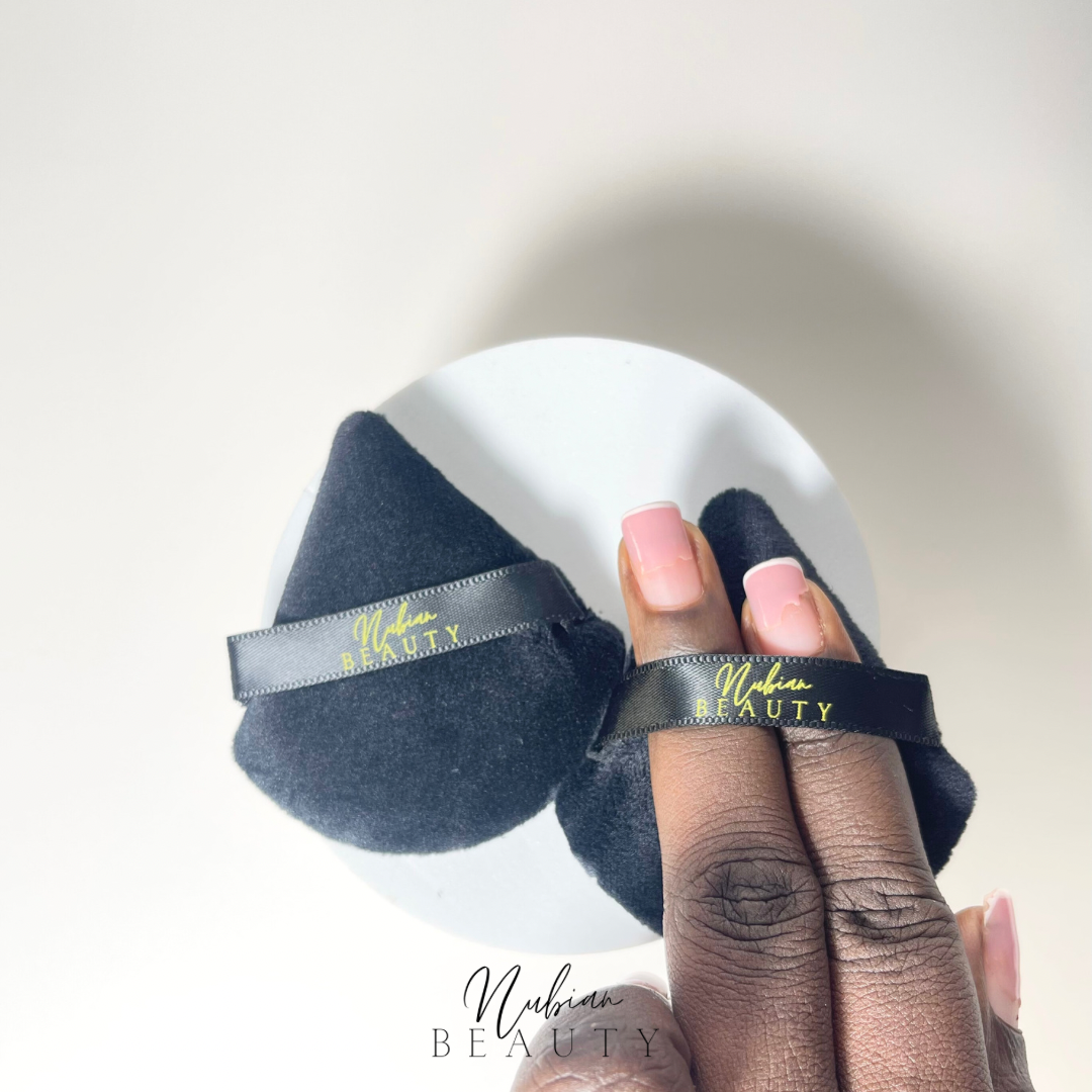 NUBIAN BEAUTY Lot de 02 éponges houpette en velour