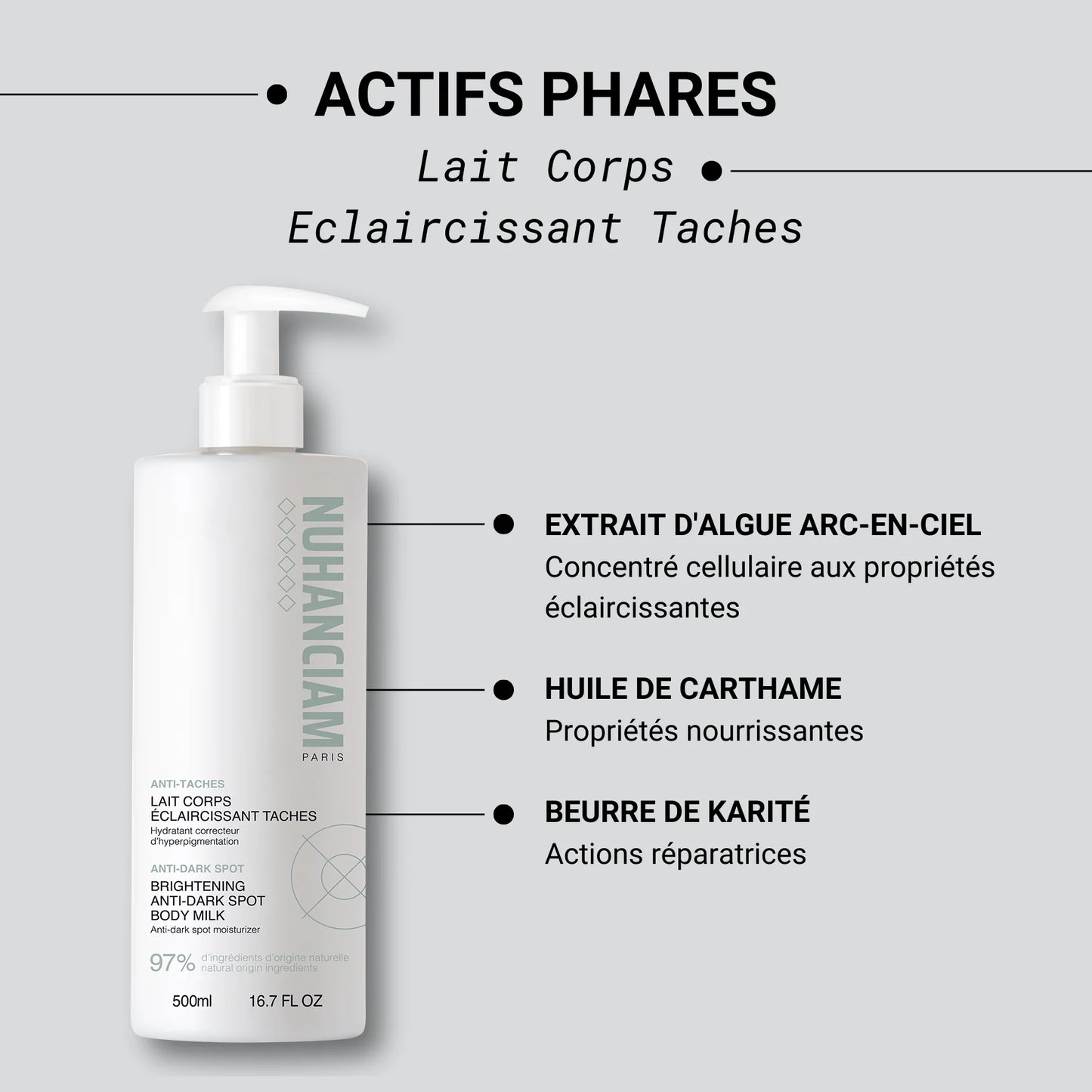 NUHANCIAM Lait éclaircissant anti-tâches hydratant