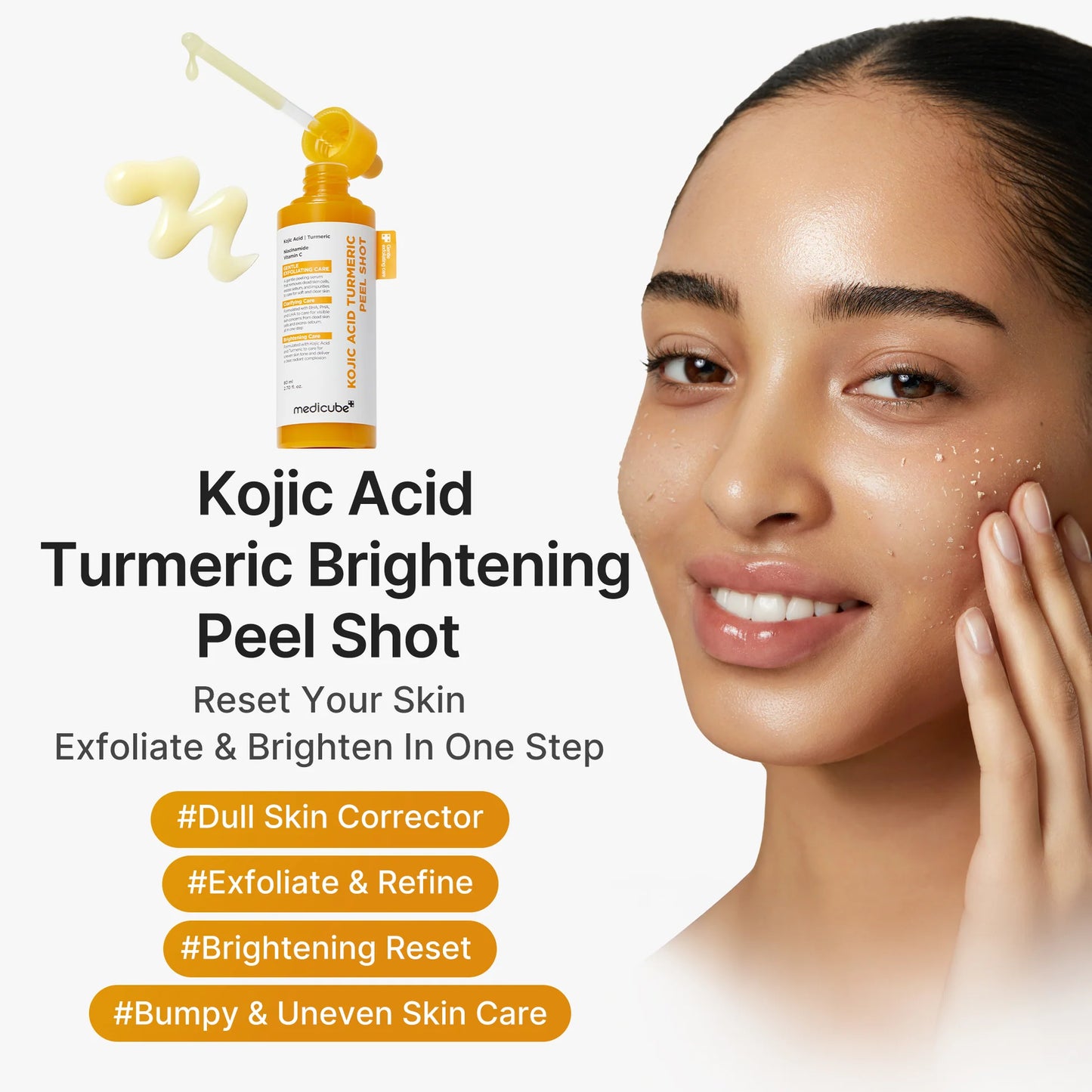 MEDICUBE Turmeric Peel Shot Soin Peeling éclaircissant au Curcuma et Acide Kojique