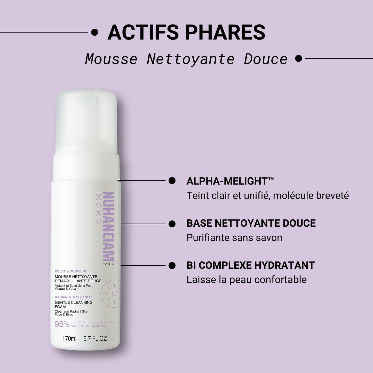 NUHANCIAM Mousse nettoyante clarifiante douce
