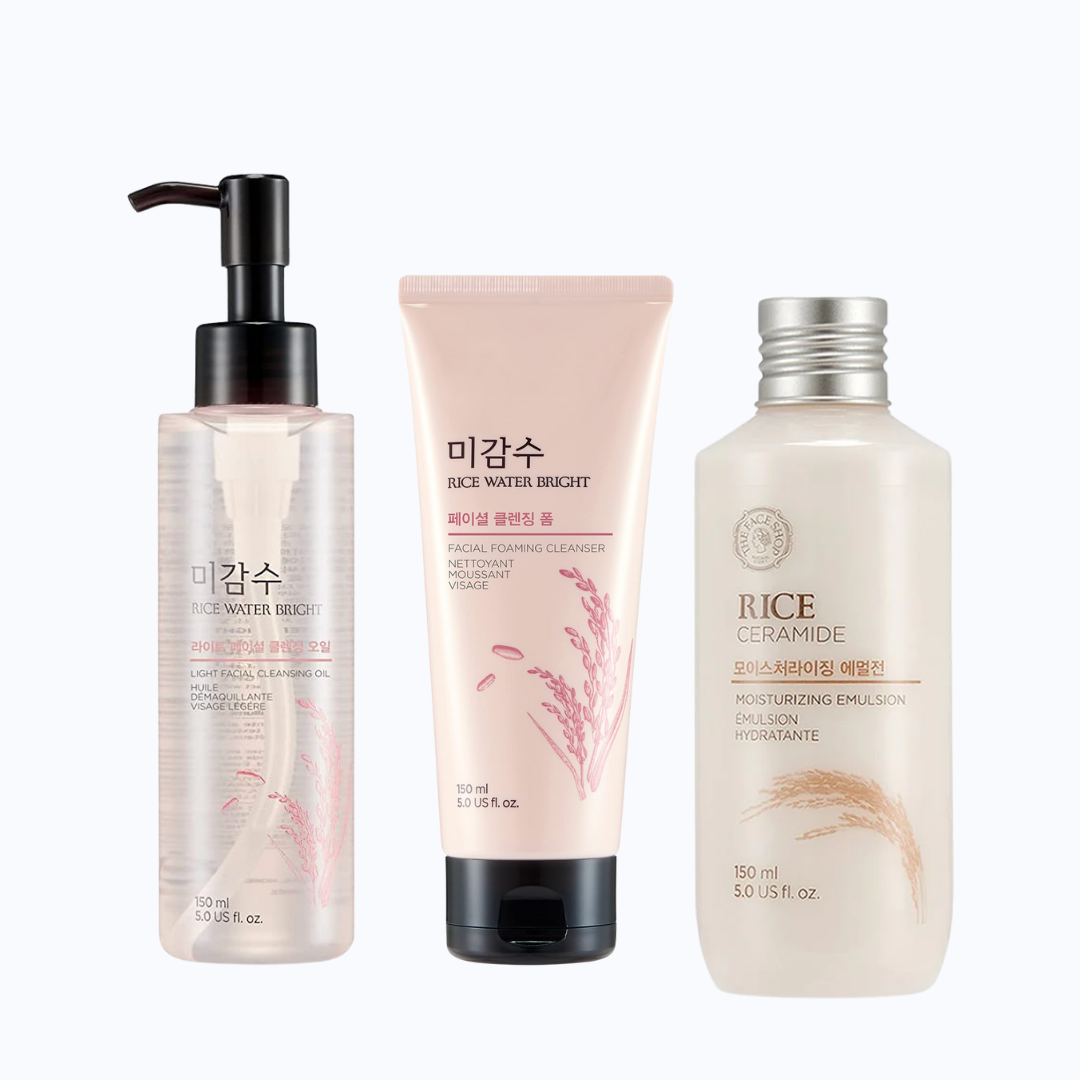 Routine 3-Step Coréenne éclaircissante au riz