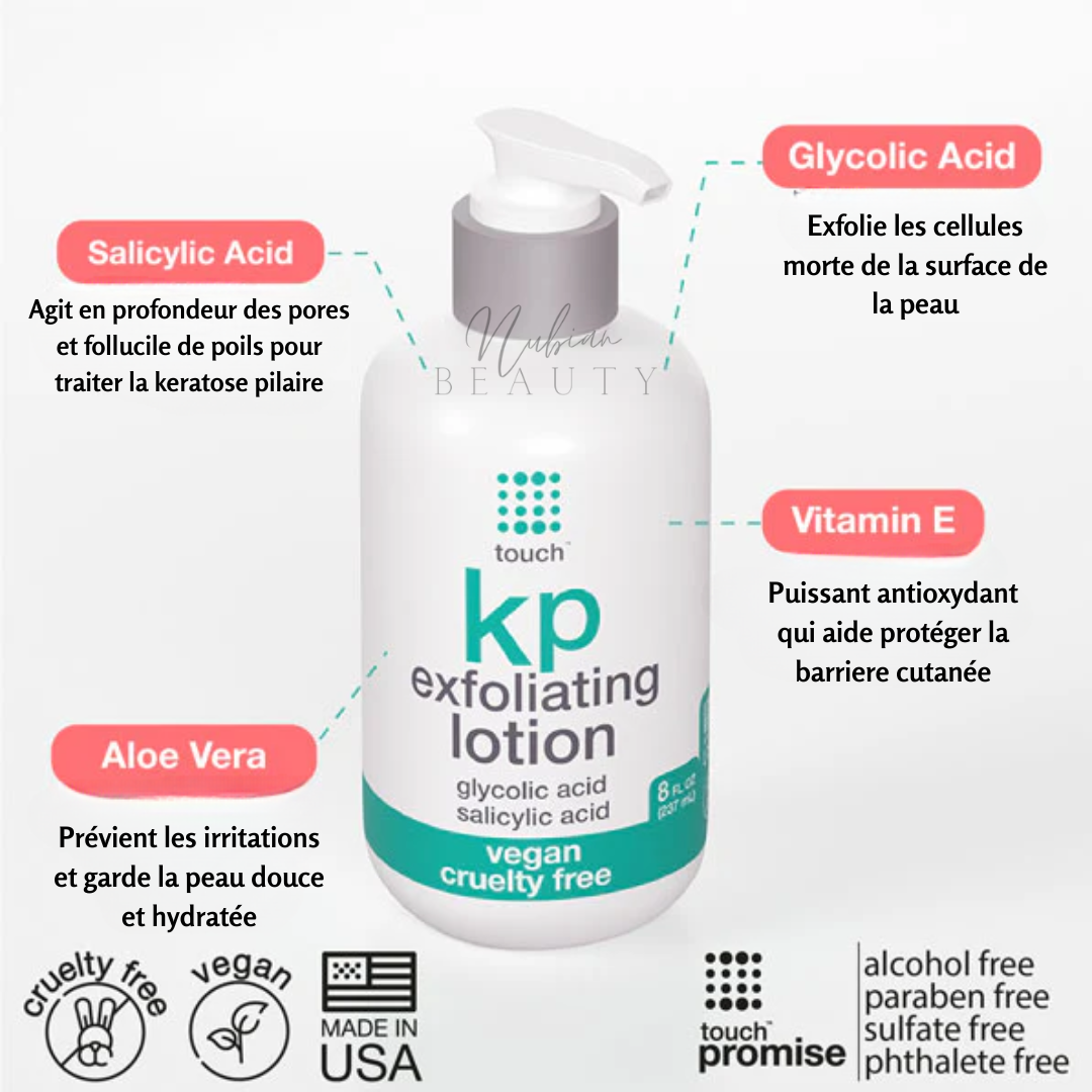 TOUCH Lait de corps exfoliant 12% acide glycolique 5% Acide salicylique