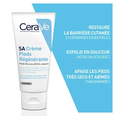 CERAVE Crème pieds régénérantes SA à l'acide salicylique