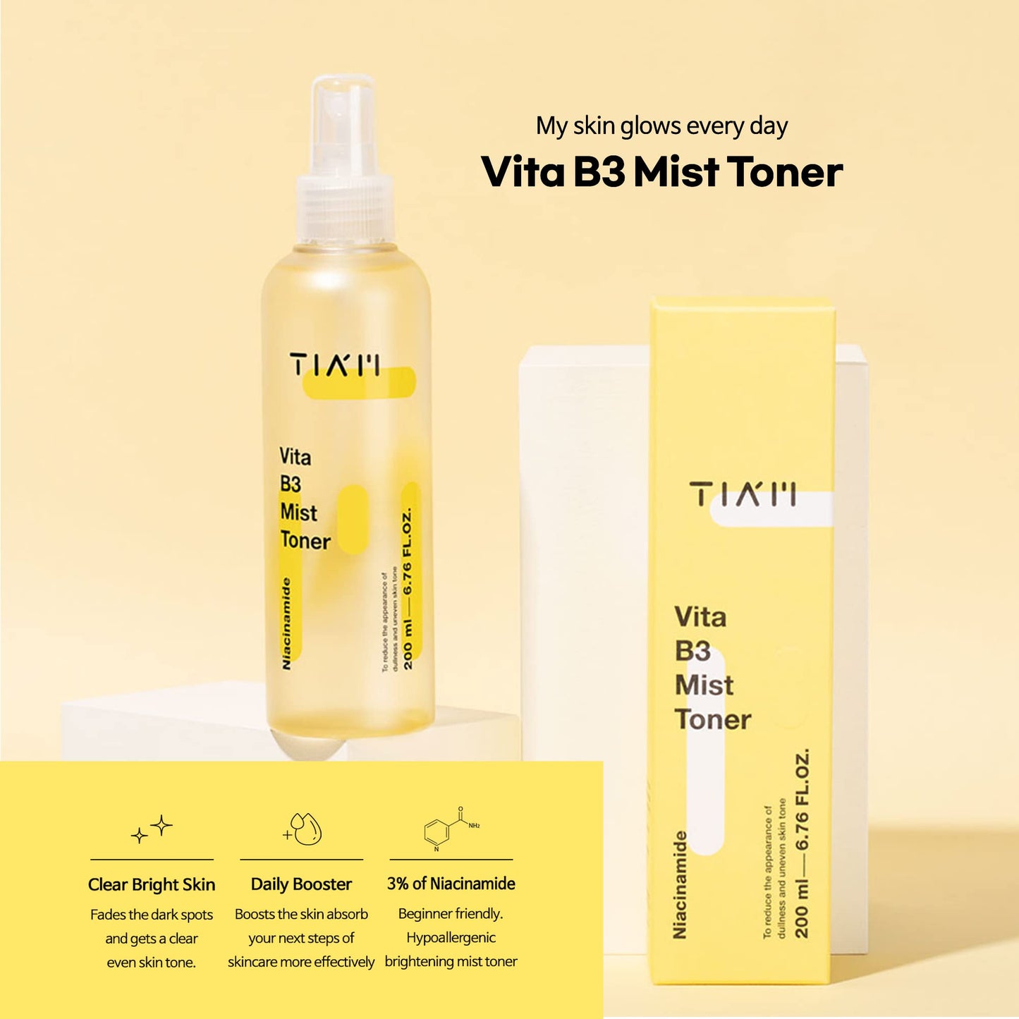 TIAM Tonique éclat en spray Vita B3 Mist
