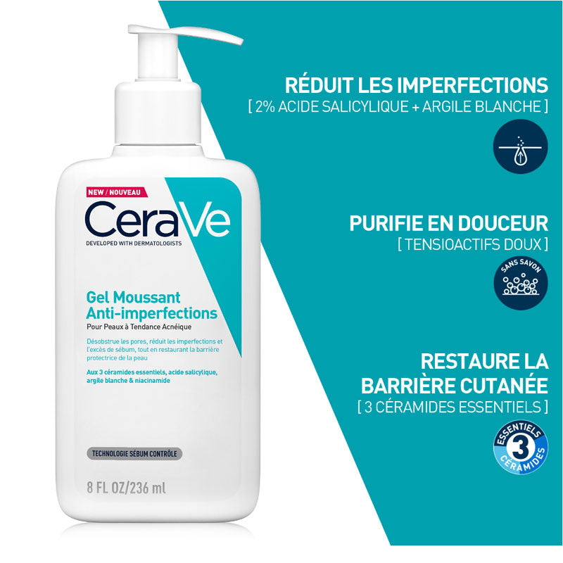 CERAVE Gel moussant anti-imperfections 236 ml
