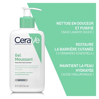 CERAVE Gel nettoyant visage moussant 236 ml