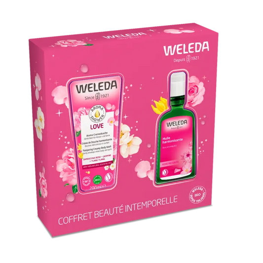 WELEDA Huile de massage à la rose Musquée Bio en coffret  Beauté intemporelle