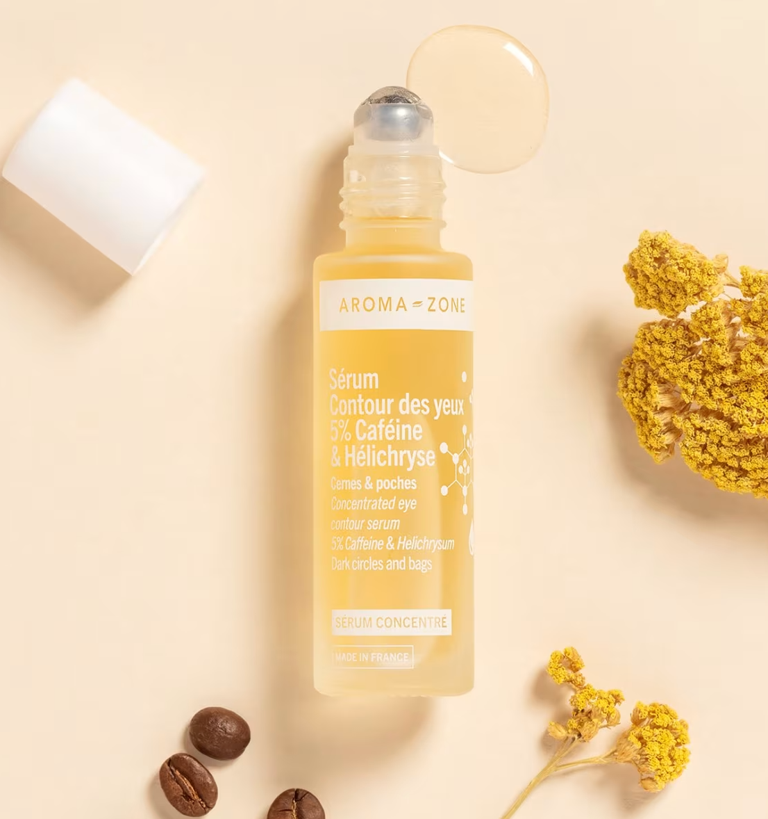 AROMA ZONE Sérum contour des yeux 5% Caféine  et Helychrise