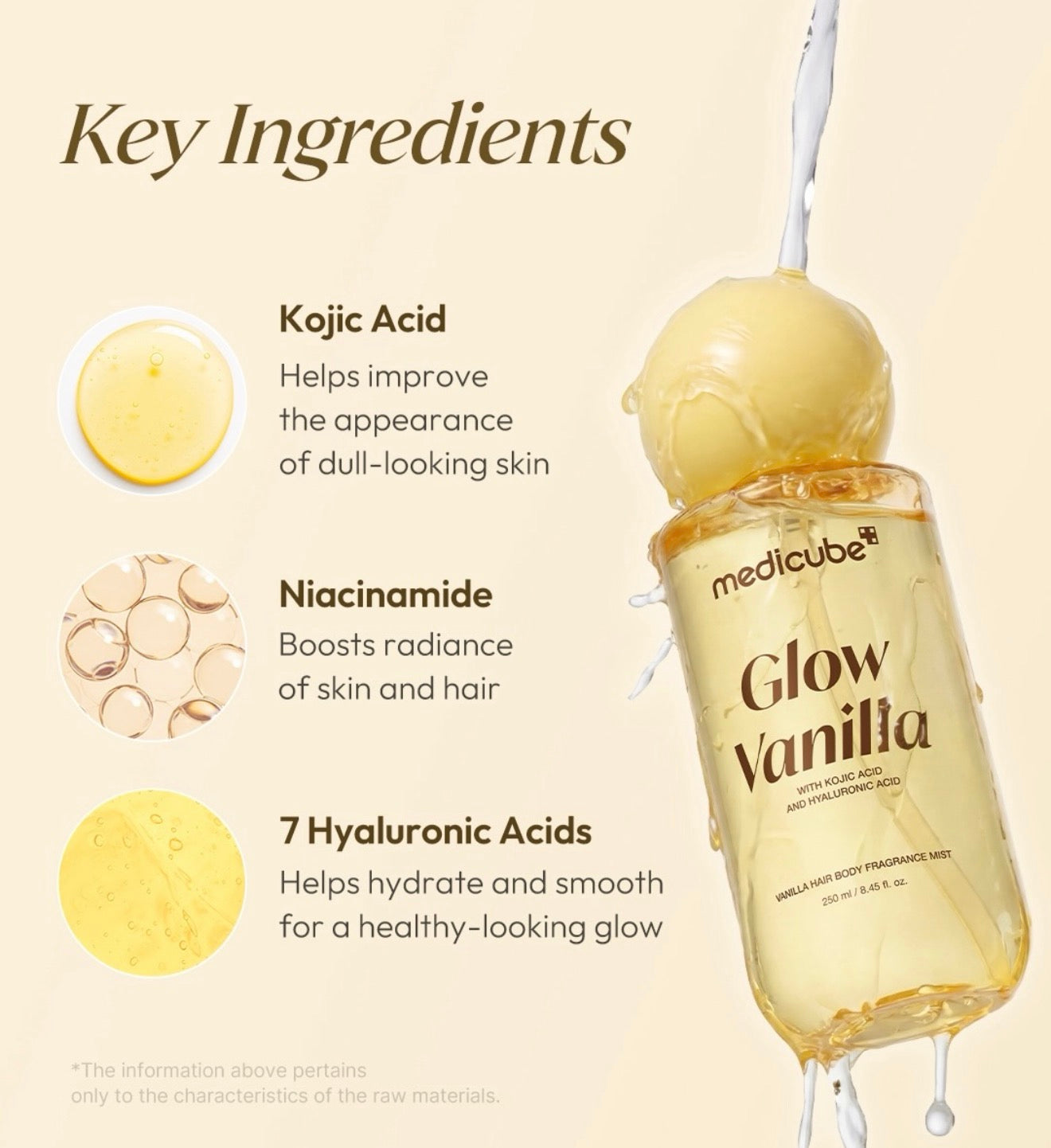 MEDICUBE Glow Vanilla Brume parfumante et hydratante pour Corps & Cheveux