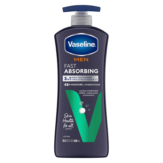 VASELINE Crème de corps hydratant pour homme Fast absorbing