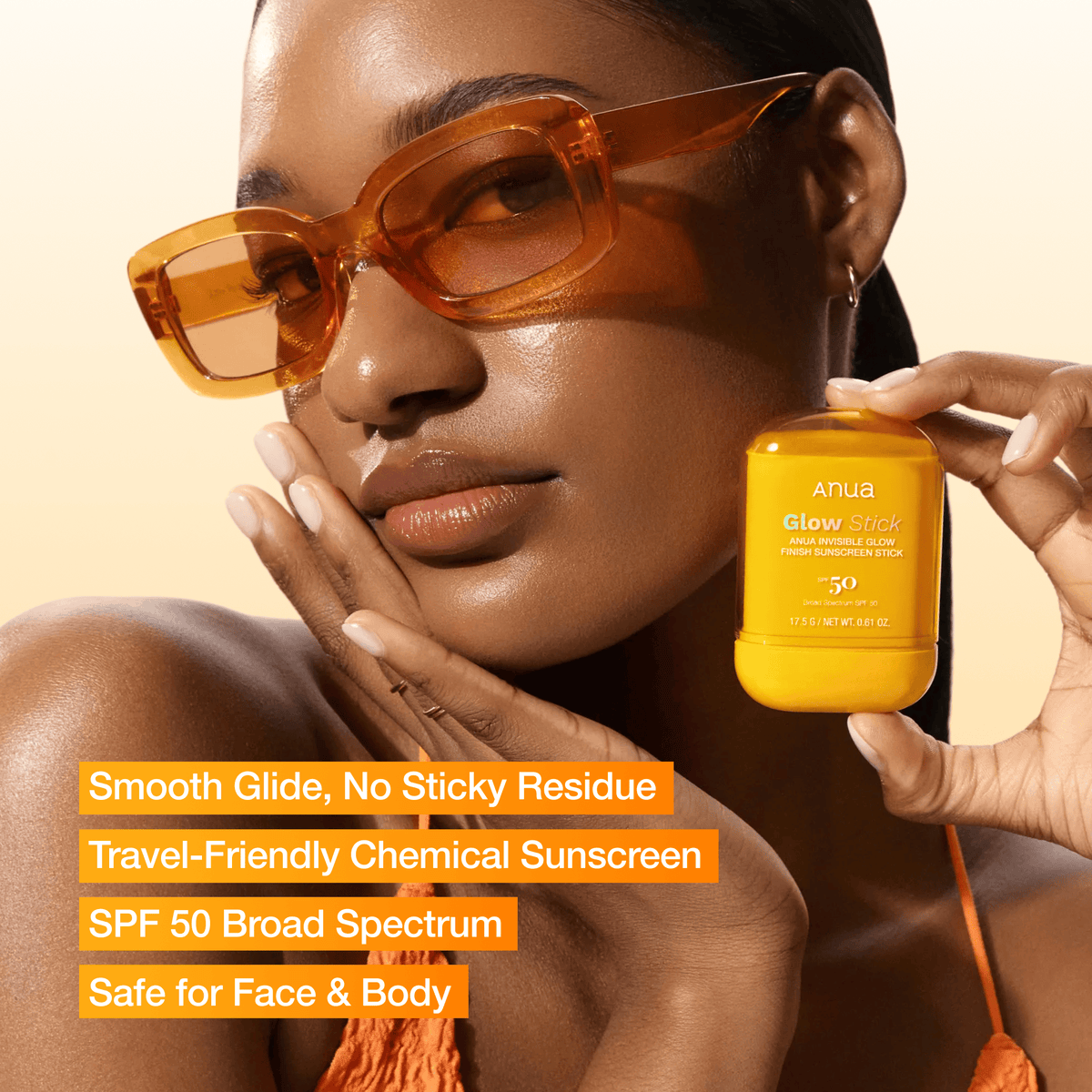 ANUA Stick protection solaire minérale invisible Glow Stick SPF50