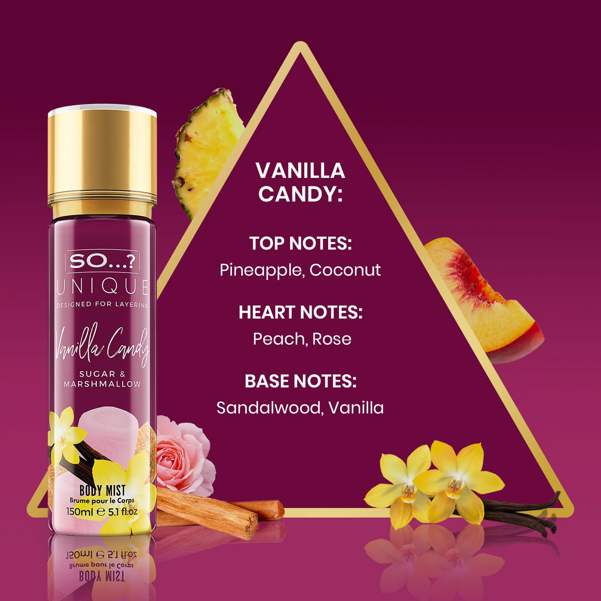SO UNIQUE Brume de parfum corps & cheveux Vanilla Candy