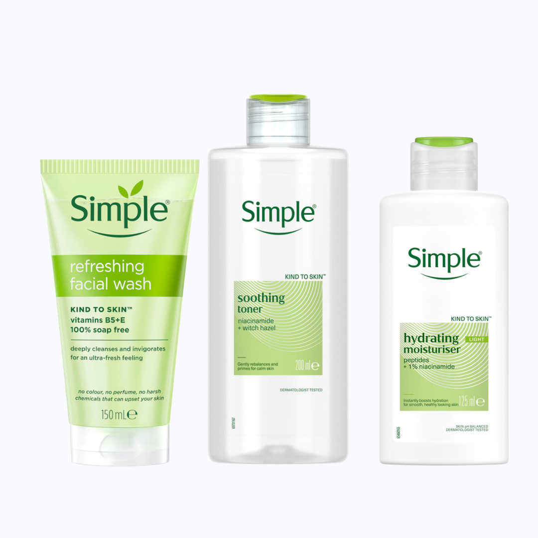 SIMPLE Routine visage 3 Temps Peaux Grasses