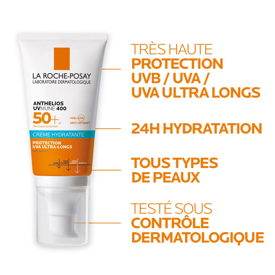 LA ROCHE-POSAY Crème hydratante Spf 50+ Anthelios UVMUNE 400