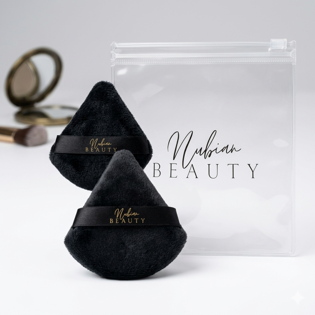 NUBIAN BEAUTY Lot de 02 éponges houpette en velour
