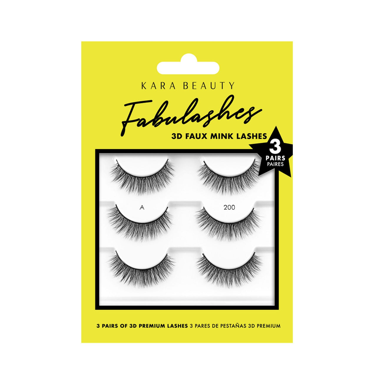 KARA BEAUTY Pack de 03 paires de faux cils