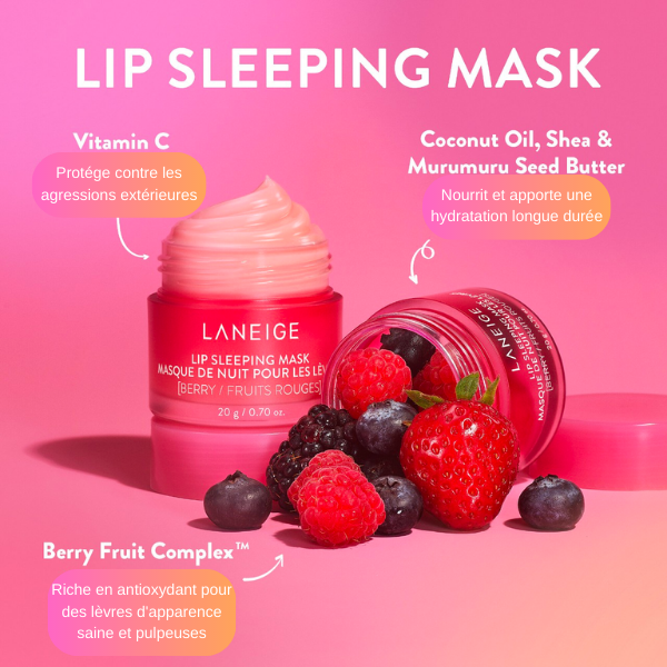 LANEIGE Lip Sleeping Masque de nuit pour lèvres FRUITS ROUGES