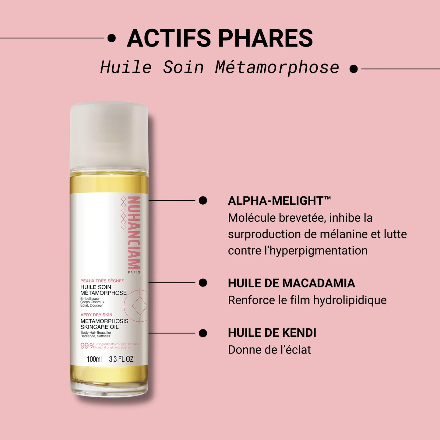 NUHANCIAM Huile de soin métamorphose embéllisseur corps et cheveux