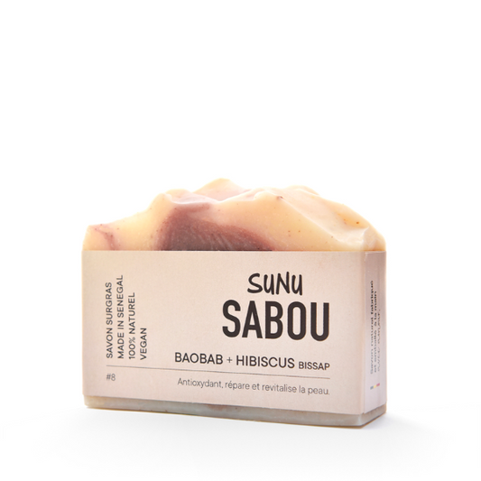 SUNU SABOU Savon Baobab + Hibiscus