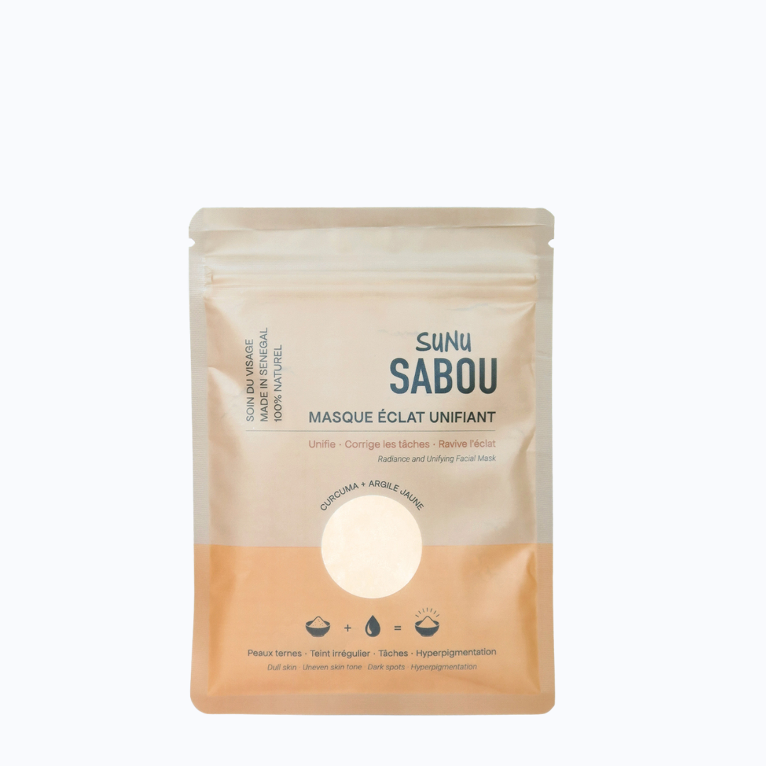 SUNU SABOU Masque visage unifiant Curcuma + Argile jaune