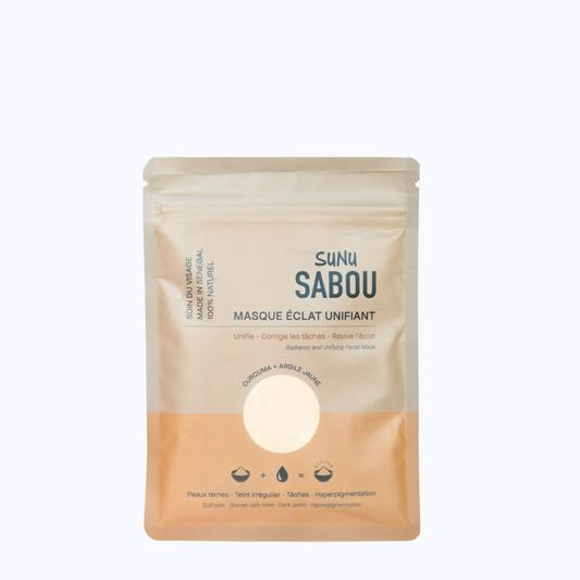 SUNU SABOU Masque visage unifiant Curcuma + Argile jaune
