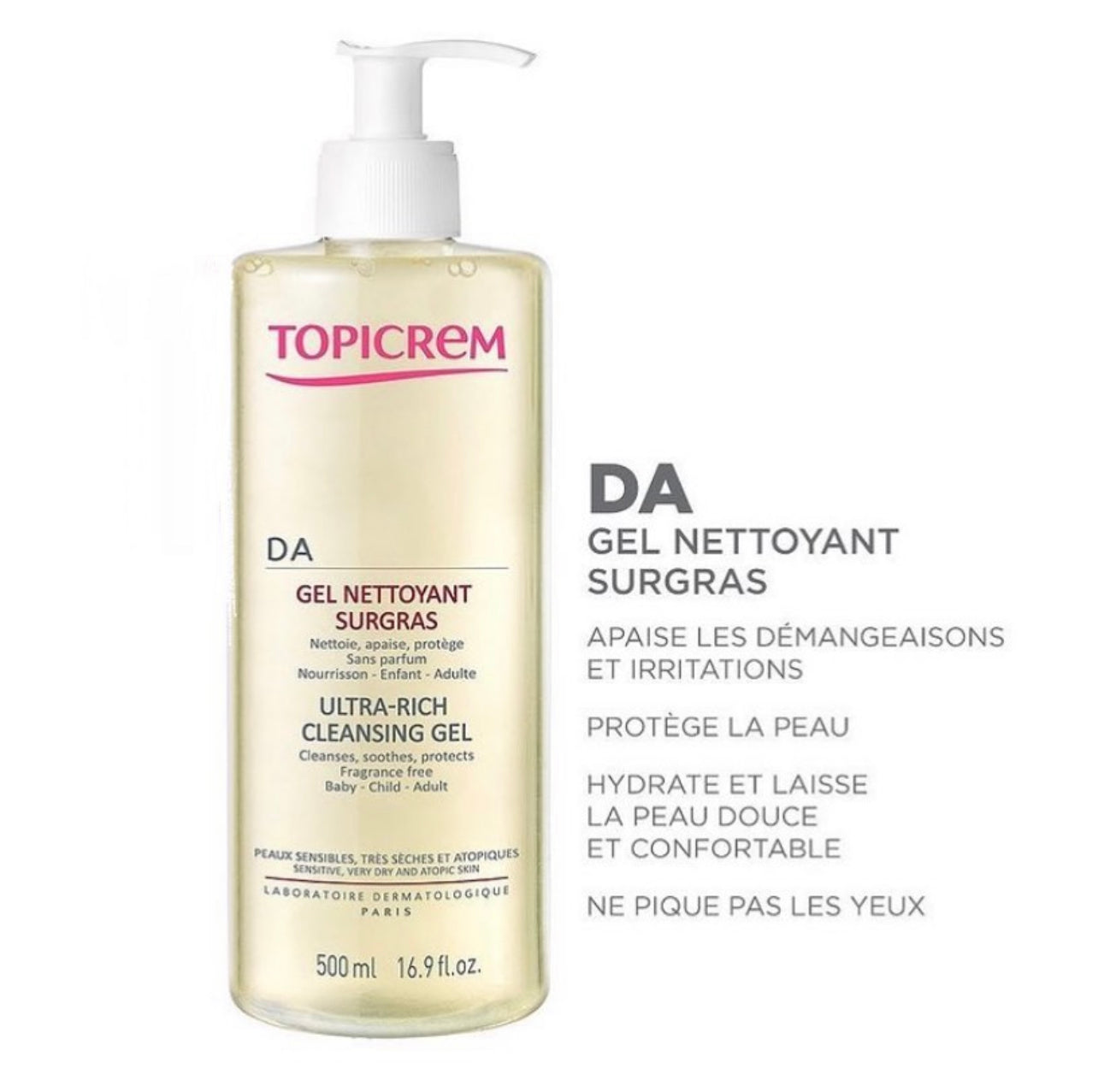 TOPICREM Gel nettoyant surgras DA