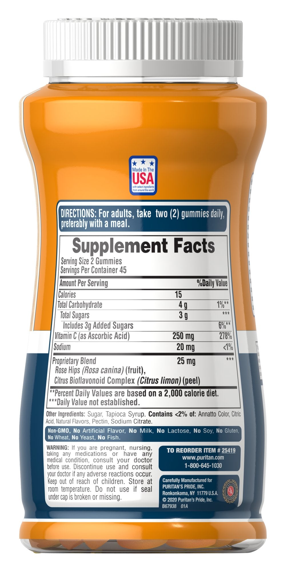 PURITAN'S PRIDE Vitamines en bonbons à la Vitamine C